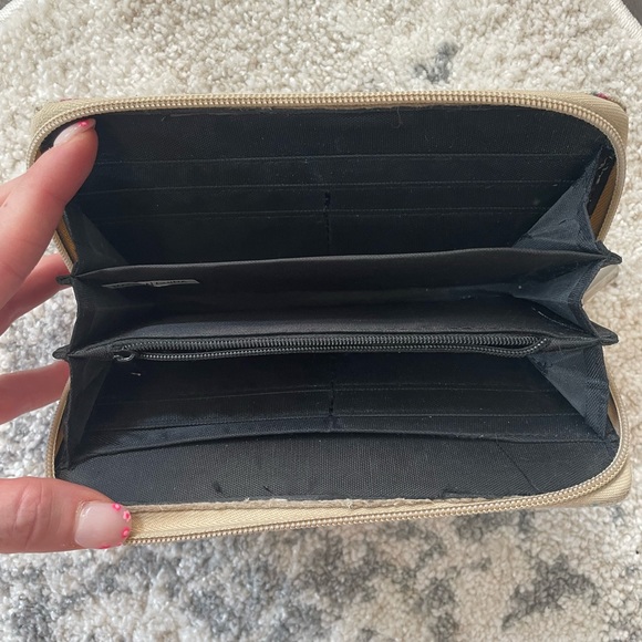 Bird print burlap wallet - Picture 4 of 4